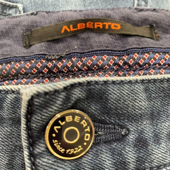 ALBERTO jeans PIPE AUTHENTIC DENIM WASHED MED BLUE W35 L36👖 - Picture 6 of 11